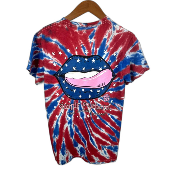 Simply Southern Red White Blue USA 4th of July Short Sleeve Tee NWT Size Small - Picture 2 of 11